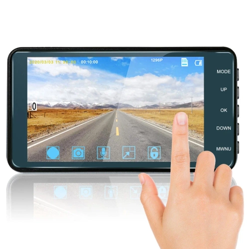 1296p Car DVR with Reversing Camera and 4" Touchscreen - G-Sensor, WDR, Parking, 2 Cameras | 2in1 Car DVR with Touchscreen and Reversing - 1296p, G-Sensor, WDR, Loop Recording | PZ-V12-Dual