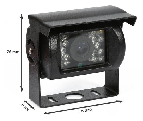 PZ470 | 12-24V 18IR reversing camera with a visor, in a set with a 10-meter AV cable