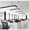 Linear pendant lamp 120 cm | Office black LED module 40W | Lamp width 18 cm 