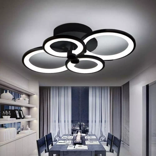 RLC-C48W-B | Candeeiro de teto moderno | Luminária de teto LED | Preto