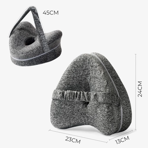 JLP-013-GRIS | Almohada ortopédica | Cuña entre rodillas para dormir de lado | Una almohada que apoya la posición natural del cuerpo.