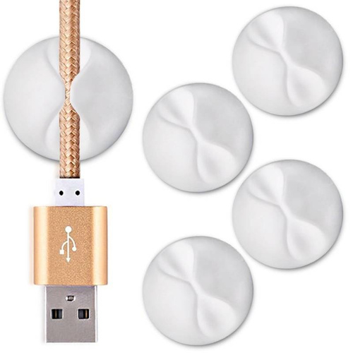 Conjunto de 5 piezas | EH26-Blanco | Organizador de cables redondo