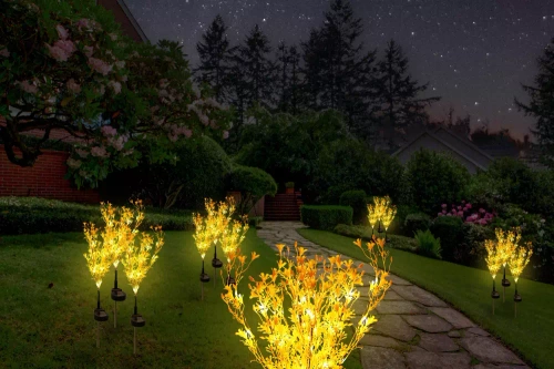 FLD-15-GALBEN | Lampă solară LED de grădină Forsythia | 70 cm, 600 mAh