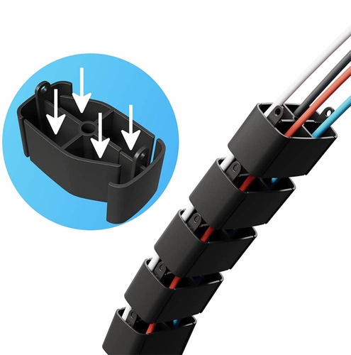 QN-1501 | Cover for cables and wires 1.3m | Vertical cable channel | Black