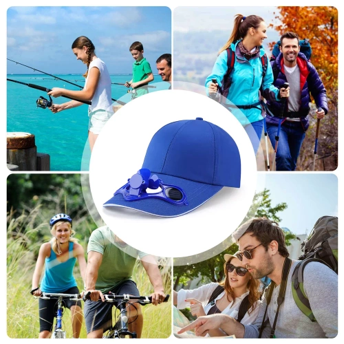 SFH-8934-BLU | Cappello solare con mulino a vento | Berretto da baseball con ventola incorporata | Tappo di raffreddamento
