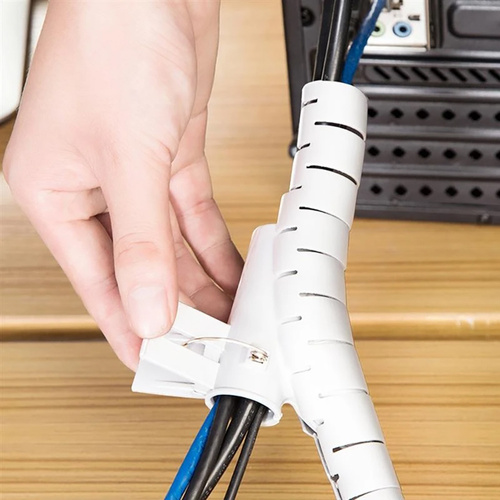 CRG-002-2.6M | Capa, organizador para cabos e fios | Branco