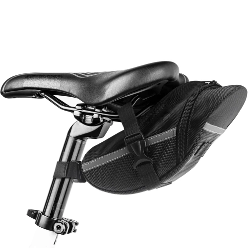 Waterproof bike bag made of durable 600D material | Lightweight, aerodynamic saddle bag with reflectors | 600DCWBW-208