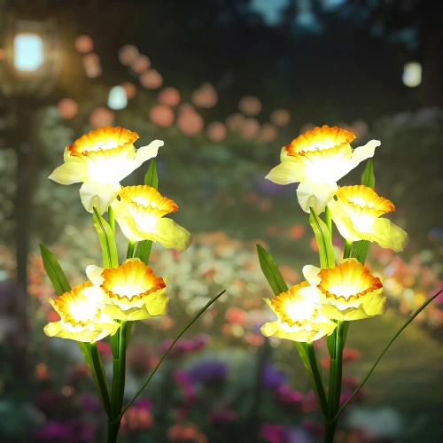 FLD-24 | Floare solară | Lampa solara de gradina LED Narcisa narcisa | 67 cm, 600 mAh