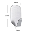 BXV-10PCS-SILVER | Furniture hook | Steel bathroom handle | Self-adhesive hook for cloths, towels, kitchen accessories
