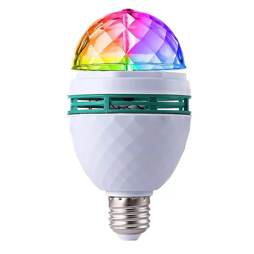 MA25-RGB-3W | Otočná diskoguľová žiarovka | RGB LED projektor | závit E27