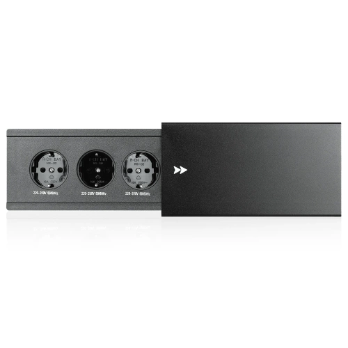 Priză de blat încastrabilă cu capac glisant | priză dublă cu încărcător USB PD | negru | JX-S329-BLACK