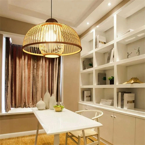 Ručně vyráběná závěsná bambusová lampa | BOHO | Čínský lustr