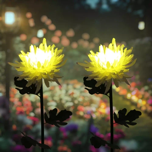 FLD-26-BIELA | Záhradné solárne svietidlo LED Chrysanthemum | 72 cm, 600 mAh