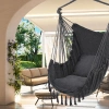 ZY-V004 | Hanging chair, brazilian chair, hammock, swing | two pillows, wooden headband | up to 120 kg | graphite