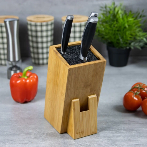 ZDJ-242-BAMBU | Suporte para faca | Organizador de cozinha | Bloco de bambu para facas e tesouras