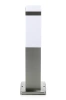 LLF-45CM | Stojací zahradní lampa, čtvercový sloupek pro žárovku E27 | Napájení 230V, nerez | nerezová ocel, 45 cm