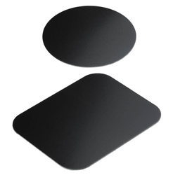 Set 2x placă telefonică pentru suport magnetic | rotund + dreptunghiular | negru