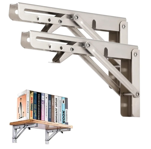 FB-A20CM-SILVER| Shelf holder | Folding shelf brackets | Foldable supports for shelves and countertops