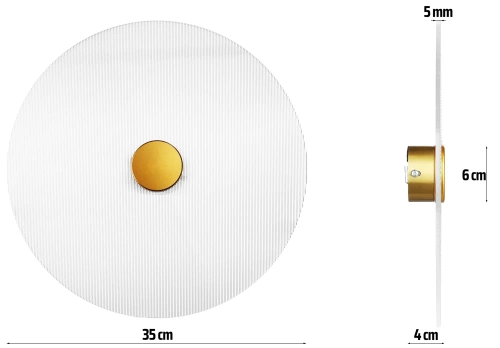 WLB-D350 | Ronde wandlamp ⌀35 cm | Een moderne wandlamp met een gegroefde kap