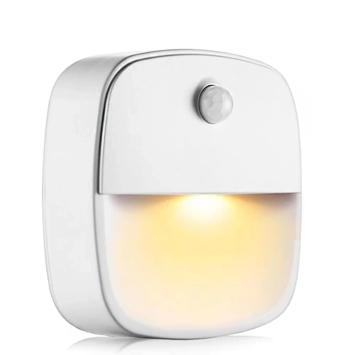 C4907-BLANC | Veilleuse sans fil | Lampe avec capteur crépusculaire et détecteur de mouvement | Éclairage d'escalier alimenté par batterie 