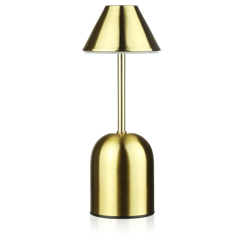 LED-Tischleuchte kabellos | integrierter Akku 2.000 mAh, stufenlos dimmbar, Farbtemperatur einstellbar | gold | YG-D020-Gold