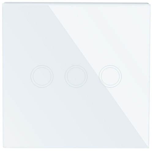 SW86-3 | Triple touch light switch | toughened glass | white