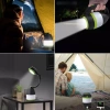HWL-005 | Lámpara LED multifuncional para acampar, linterna turística con función de estuche de transporte 3 modos de iluminación, 1500mAh