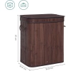 RYL-100L-DABR | Brown laundry basket | Bamboo toy box | Wooden clothes basket | Two-compartment laundry basket for the bathroom