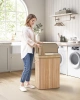 UYL-80L-LIBR | Cesto per la biancheria naturale | Contenitore per giocattoli in bambù | Cesto porta abiti in legno | Portabiancheria monovano per il bagno