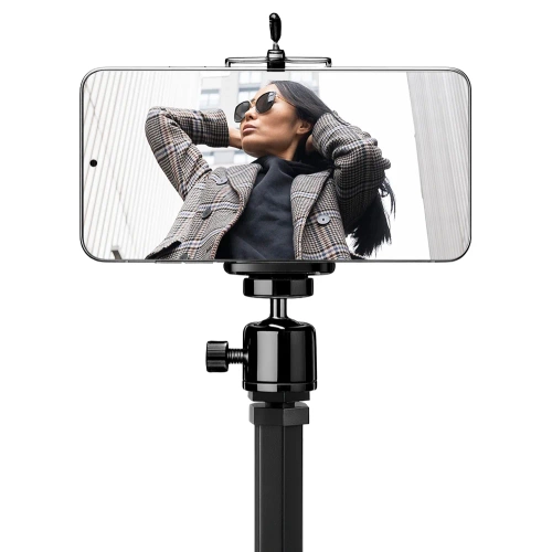 Kit per fotografia mobile con treppiede da 25 cm e telecomando Bluetooth | Supporto per telefono, testa a 360° per foto e video |