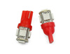 Auto LED žiarovka W5W T10 5 SMD 5050 RED