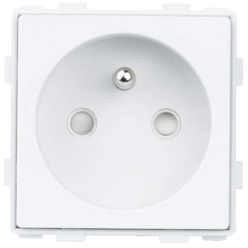 SC80-4 | Set telaio quadruplo + 4x prese con messa a terra 230V | Vetro temperato | Bianco