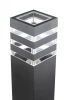 LLS-60CM | Standing garden lamp, aluminum square post, black matt 60cm | 230V power supply, E27 socket