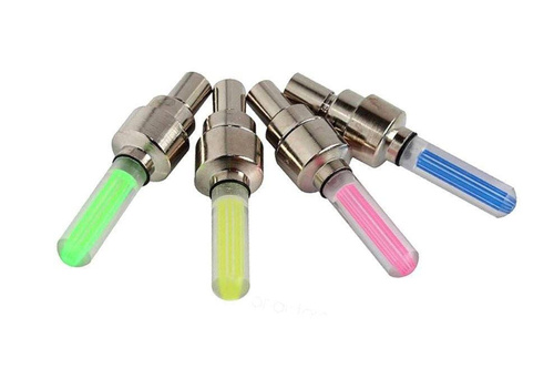 Blister - 2 pezzi | Valvole per biciclette luminose | 4 colori