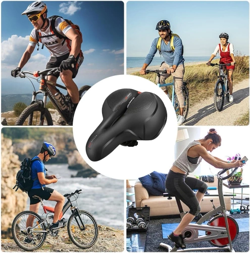 JC-011-NERO | Sedile per bicicletta ventilato | Costruzione anti-shock | riflettori