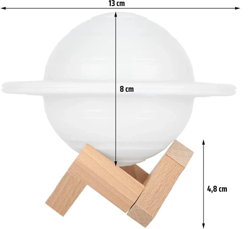 XK-D13 | Candeeiro de mesa em forma de Saturno | Luminária noturna com controle remoto RGB | Candeeiro infantil que muda de cor