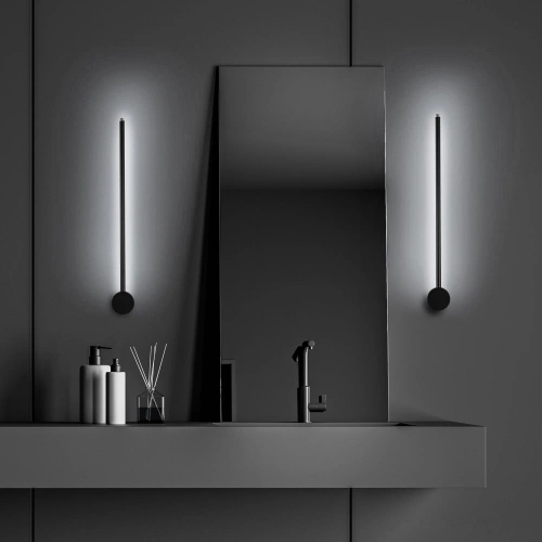 Lampada da parete moderna 60 cm 10W | Lampada da parete nera con possibilità di rotazione | Lampada LED con temperatura colore 4000K | YG-W002