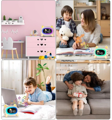 LED-Kinderwecker | mit Nachtlicht, Animationen und Schlummerfunktion | SG-5-W