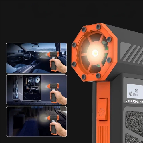 Soplador eléctrico turbo | 130.000 rpm, batería 5.000 mAh | FAN-P30-B+O