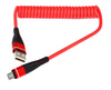AM32 | Micro USB 1M | Cavo USB a spirale per caricare il telefono | Ricarica rapida 3.0 2,4 A