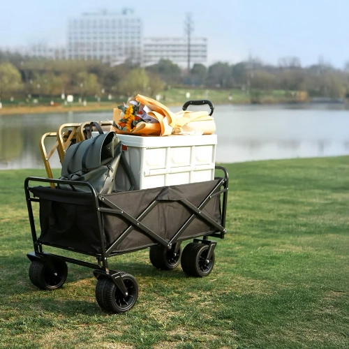 Cărucior turistic pliabil | Cărucior de transport mare 100kg | Cărucior pentru plajă 120L | CP01-80