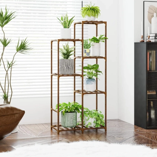 NZ238-BAMBOO | Suport de flori din lemn pentru ghivece | Stand pentru plante | Raft cu flori