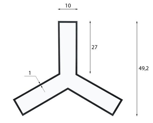 LPL-001 | LED hangende plafondlamp 20W | Y-vorm | aluminium | CCD niet-knipperend | Φ60x10x6