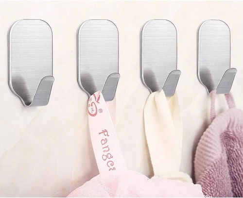 BXV-10PCS-SIDABRAS | Baldų kabliukas | Plastikinė vonios rankena | Lipnus kabliukas šluostėms, rankšluosčiams, virtuvės reikmenims