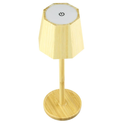 Lampada da tavolo a LED in bambù con regolazione del colore tramite tocco | Luce notturna wireless con batteria integrata da 1500 mAh, USB-C | YG-VM41D