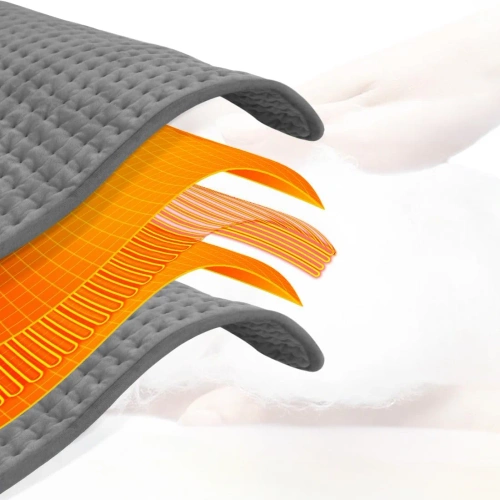 Elektrische Wärmeunterlage für Rücken, Muskeln und Gelenke | 30 x 60 cm | grau | HPD-3060-Grey