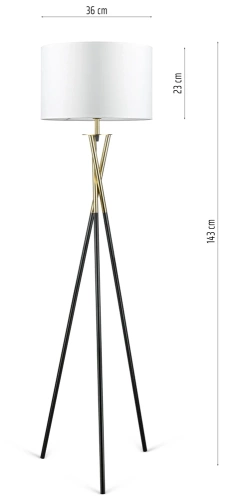 HM112-BLANCO | Lámpara de pie blanca | Iluminación moderna y elegante para salón y dormitorio | Lámpara de pie blanca con estructura de metal.