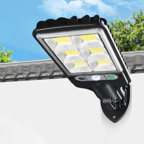 LED-Gartenleuchte mit Dämmerungs- und Bewegungssensor | IP65, 72 COB-LEDs, IR-Fernbedienung | LD-616B-72COB