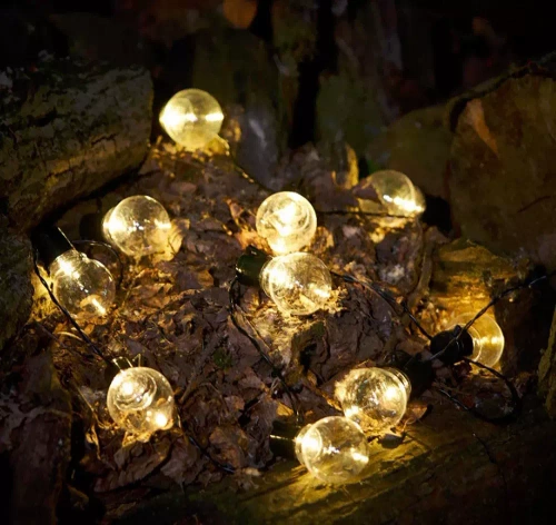 COSUDE-10LED-5M | Guirnalda solar LED, lámpara de jardín empotrada | 10 bombillas LED | 5 metros