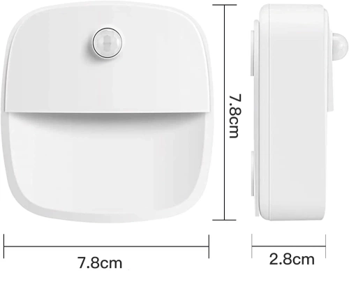 C4907-BLANC | Veilleuse sans fil | Lampe avec capteur crépusculaire et détecteur de mouvement | Éclairage d'escalier alimenté par batterie